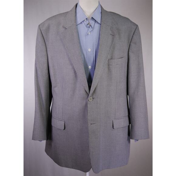 Oak Hill Blazer Gray Taupe Gingham Check 2-Btn Sportcoat Jacket 50 52 2XL - Picture 2 of 10